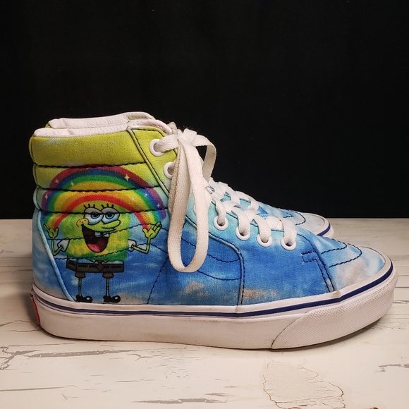 Vans X SpongeBob Sk8 Hi Imaginaaation - size 4.5 Youth or 6.5 Women's - Picture 1 of 16